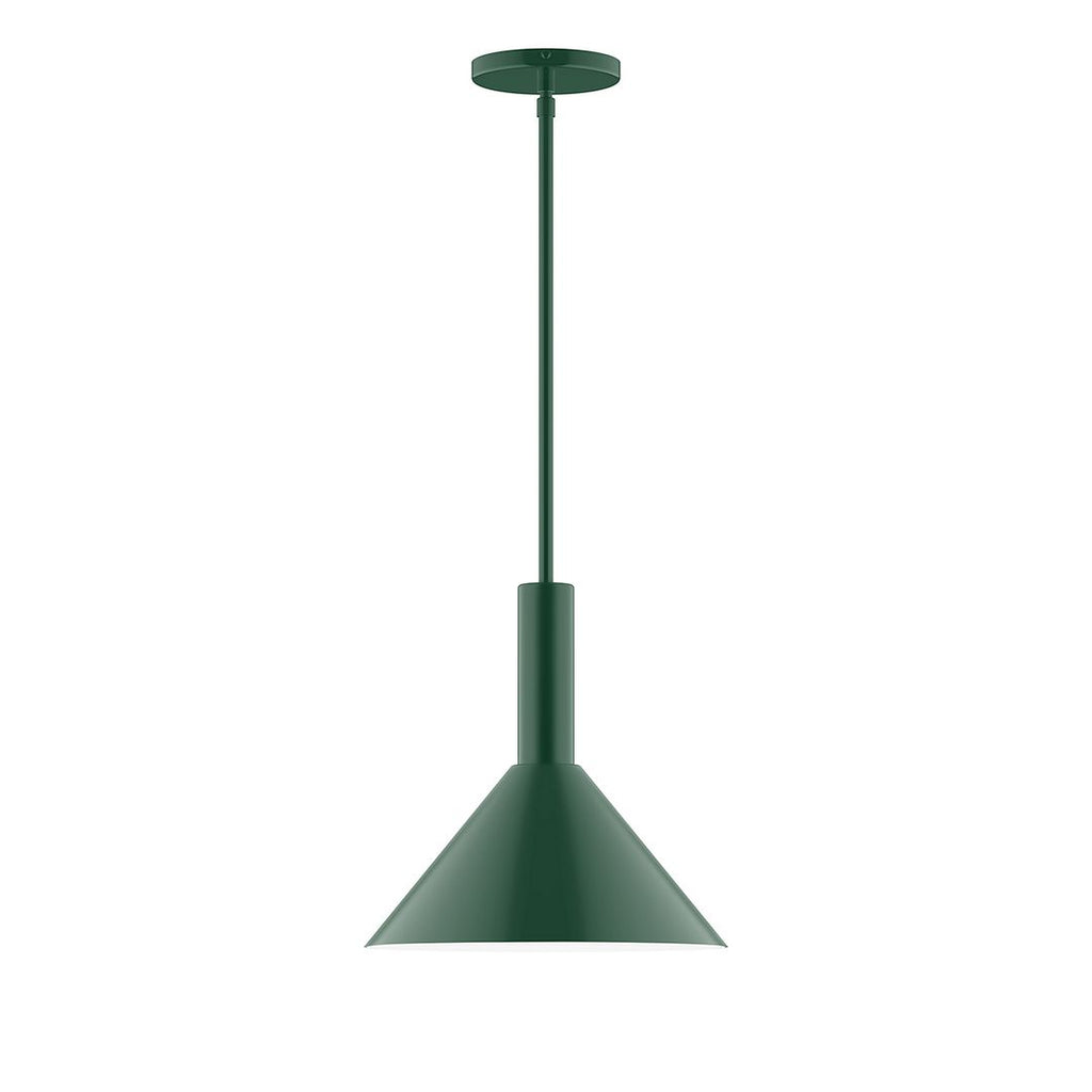 12" Stack Cone Stem Hung Pendant, Forest Green - STGX466-42