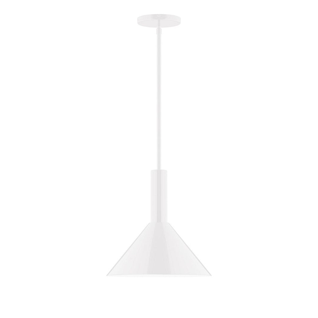 12" Stack Cone Stem Hung Pendant, White - STGX466-44