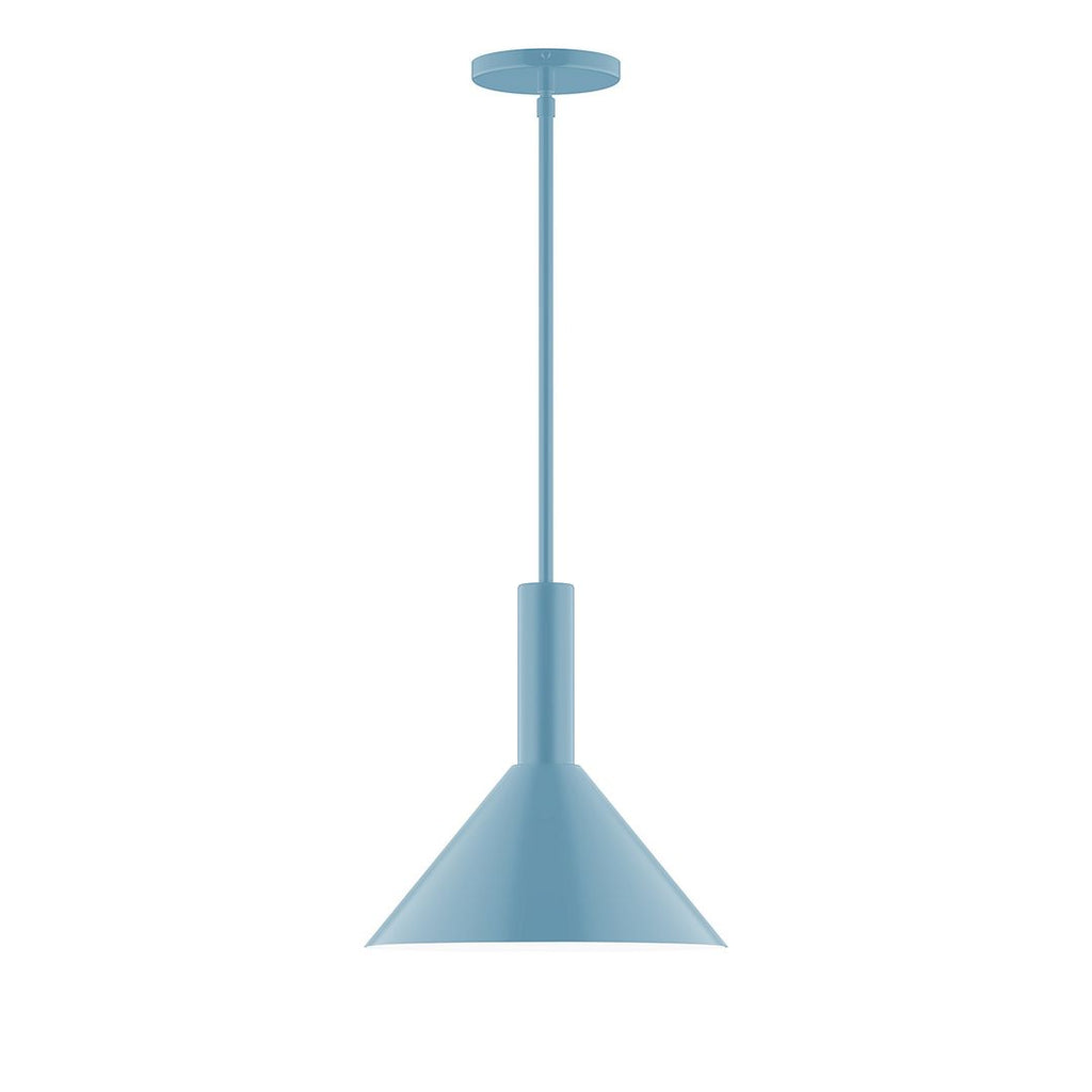 12" Stack Cone Stem Hung Pendant, Light Blue - STGX466-54