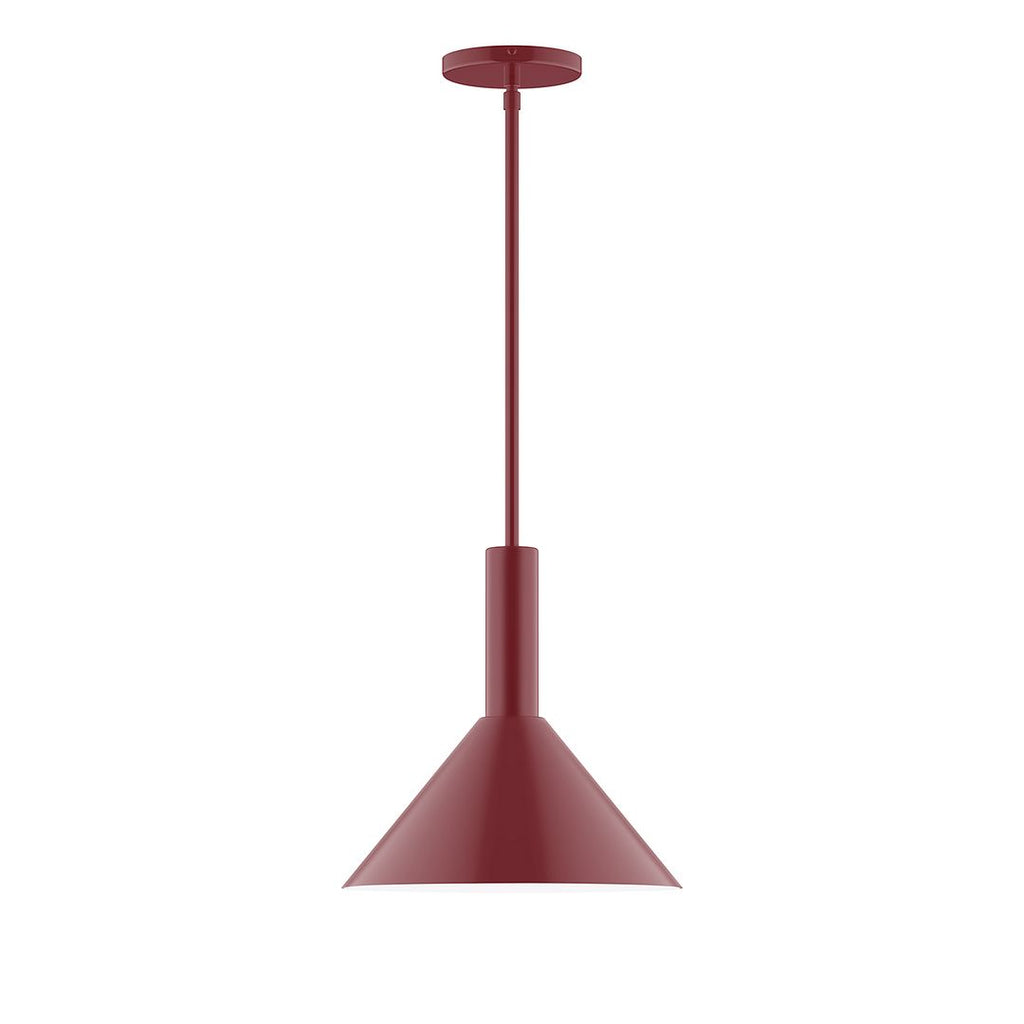 12" Stack Cone Stem Hung Pendant, Barn Red - STGX466-55