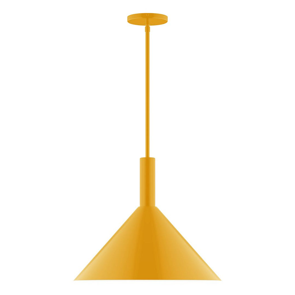 18" Stack Cone Stem Hung Pendant, Bright Yellow - STGX467-21