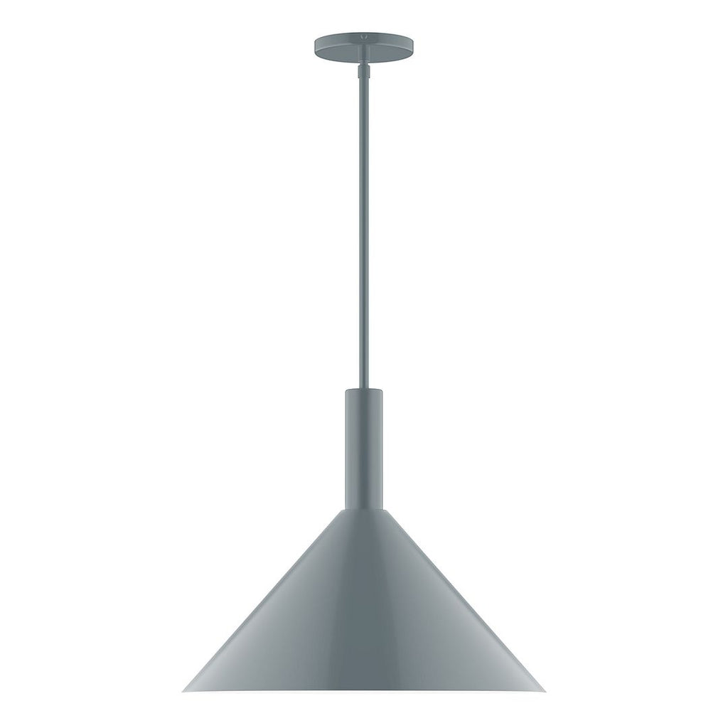 18" Stack Cone Stem Hung Pendant, Slate Gray - STGX467-40