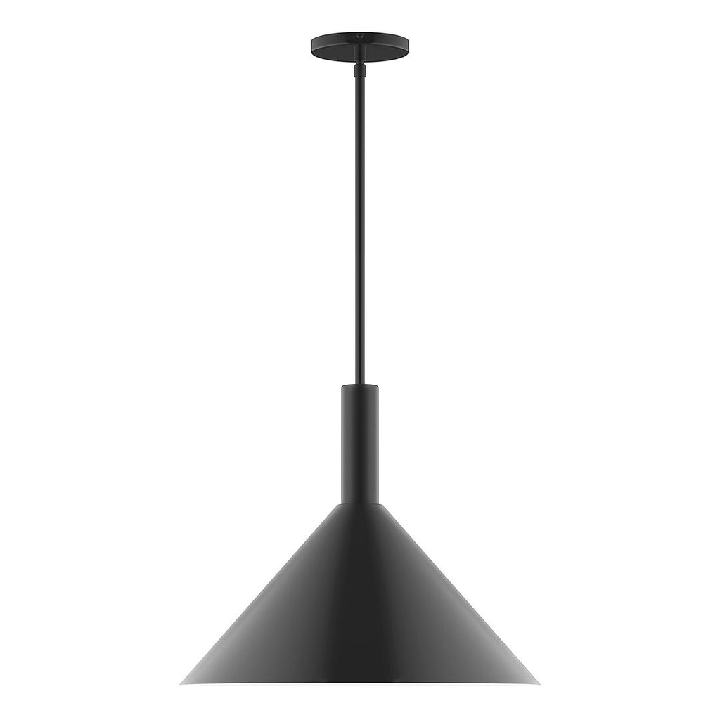 18" Stack Cone Stem Hung Pendant, Black - STGX467-41