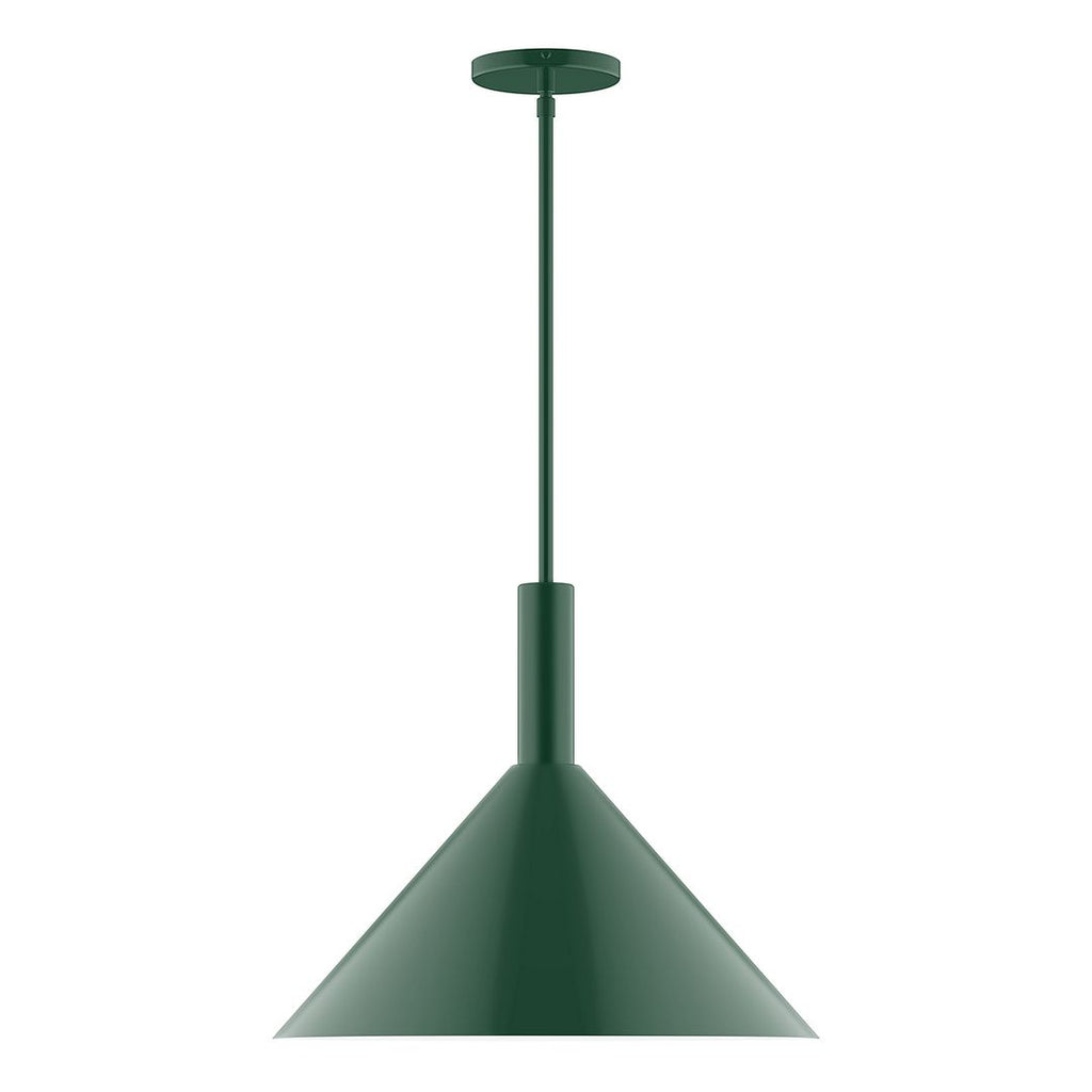 18" Stack Cone Stem Hung Pendant, Forest Green - STGX467-42