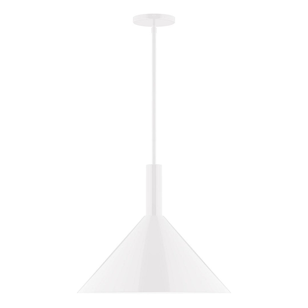 18" Stack Cone Stem Hung Pendant, White - STGX467-44