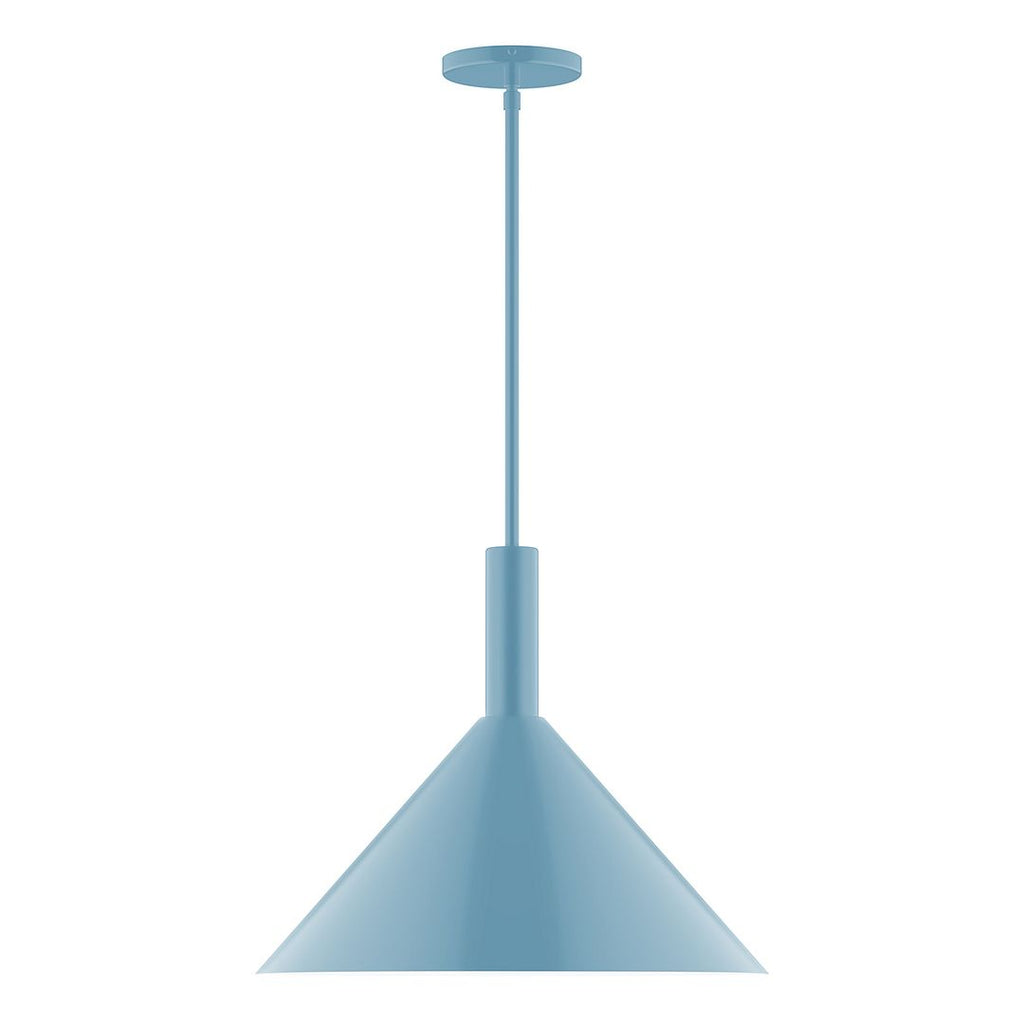 18" Stack Cone Stem Hung Pendant, Light Blue - STGX467-54