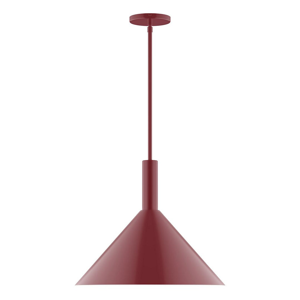 18" Stack Cone Stem Hung Pendant, Barn Red - STGX467-55