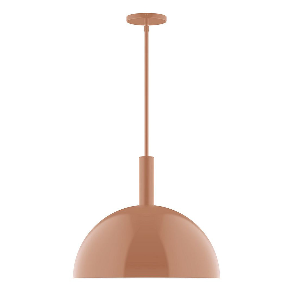 18" Stack Dome Stem Hung Pendant, Terracotta - STGX472-19