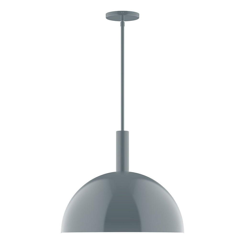 18" Stack Dome Stem Hung Pendant, Slate Gray - STGX472-40