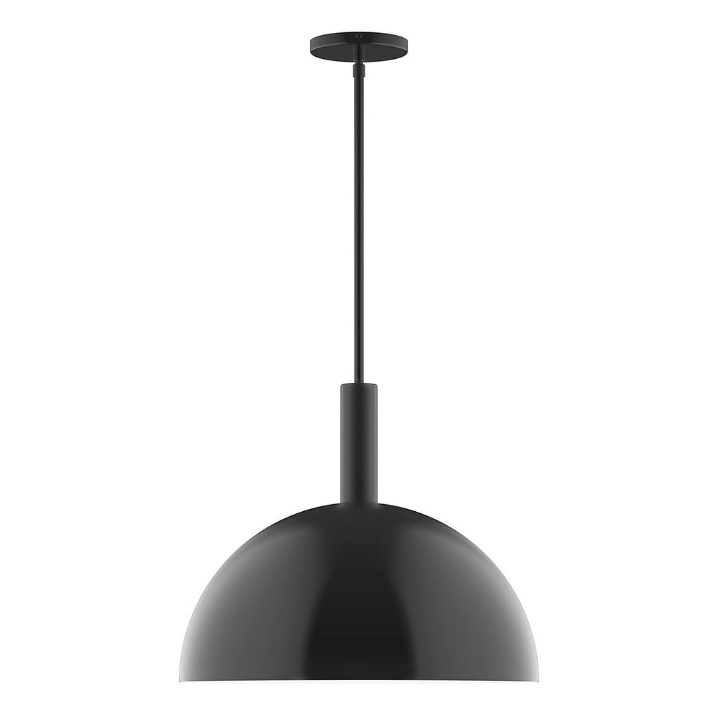 18" Stack Dome Stem Hung Pendant, Black - STGX472-41