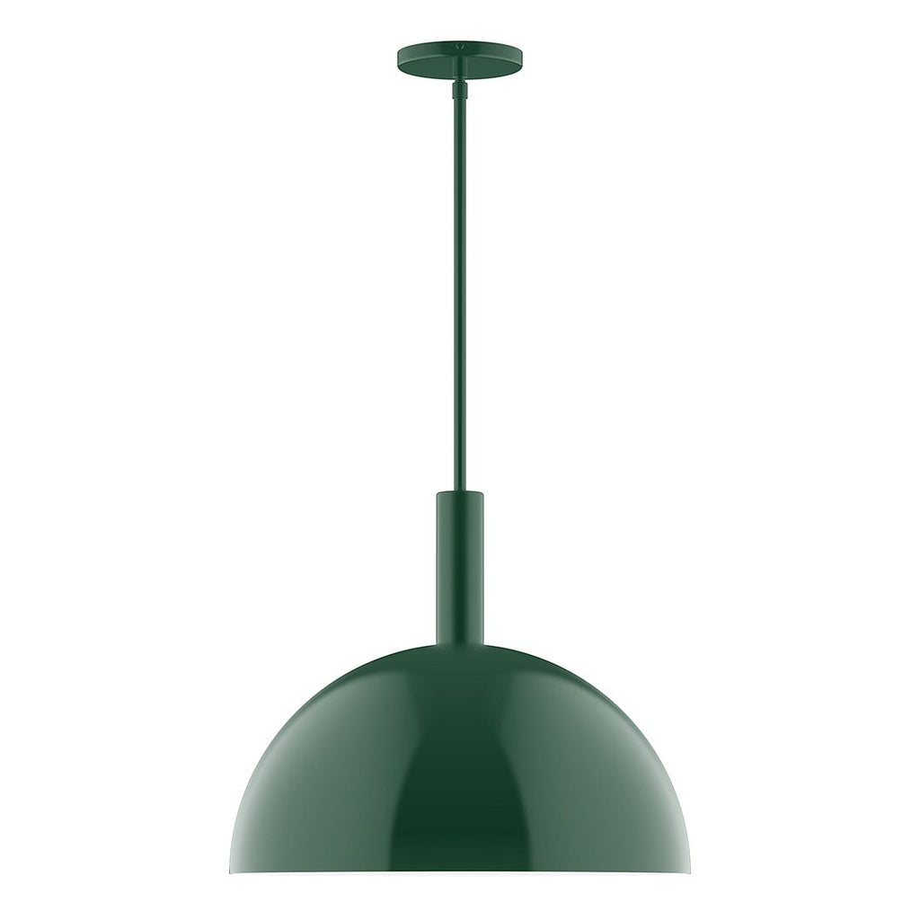 18" Stack Dome Stem Hung Pendant, Forest Green - STGX472-42