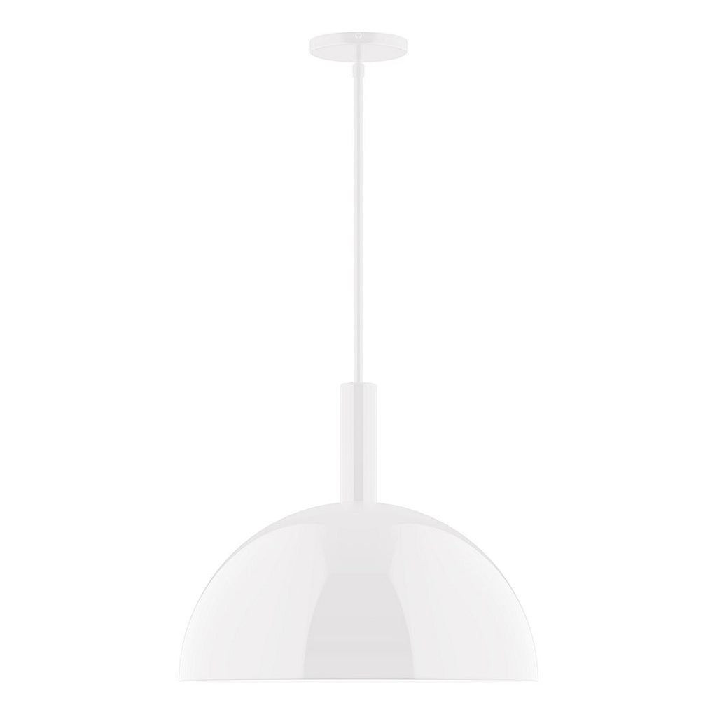 18" Stack Dome Stem Hung Pendant, White - STGX472-44