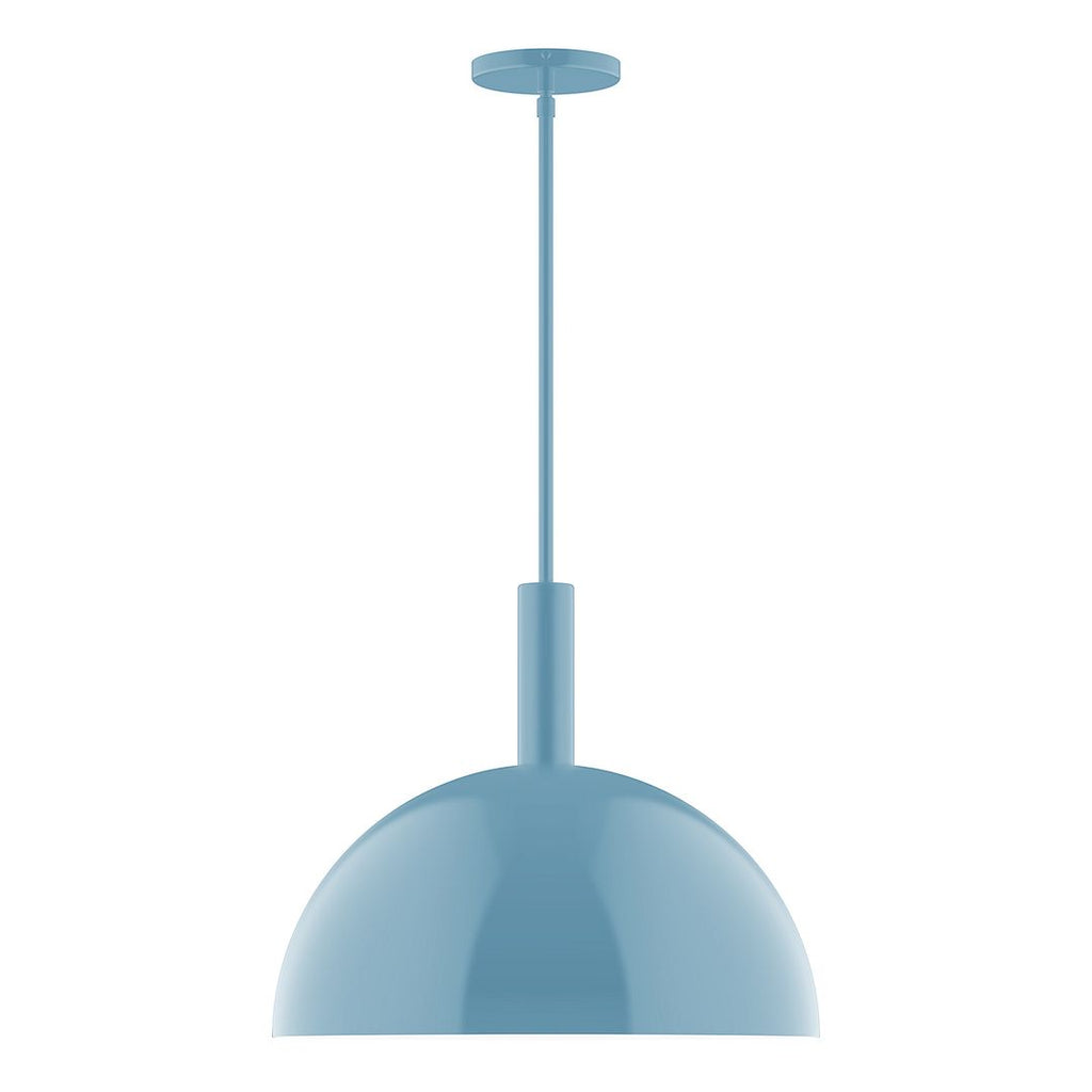 18" Stack Dome Stem Hung Pendant, Light Blue - STGX472-54