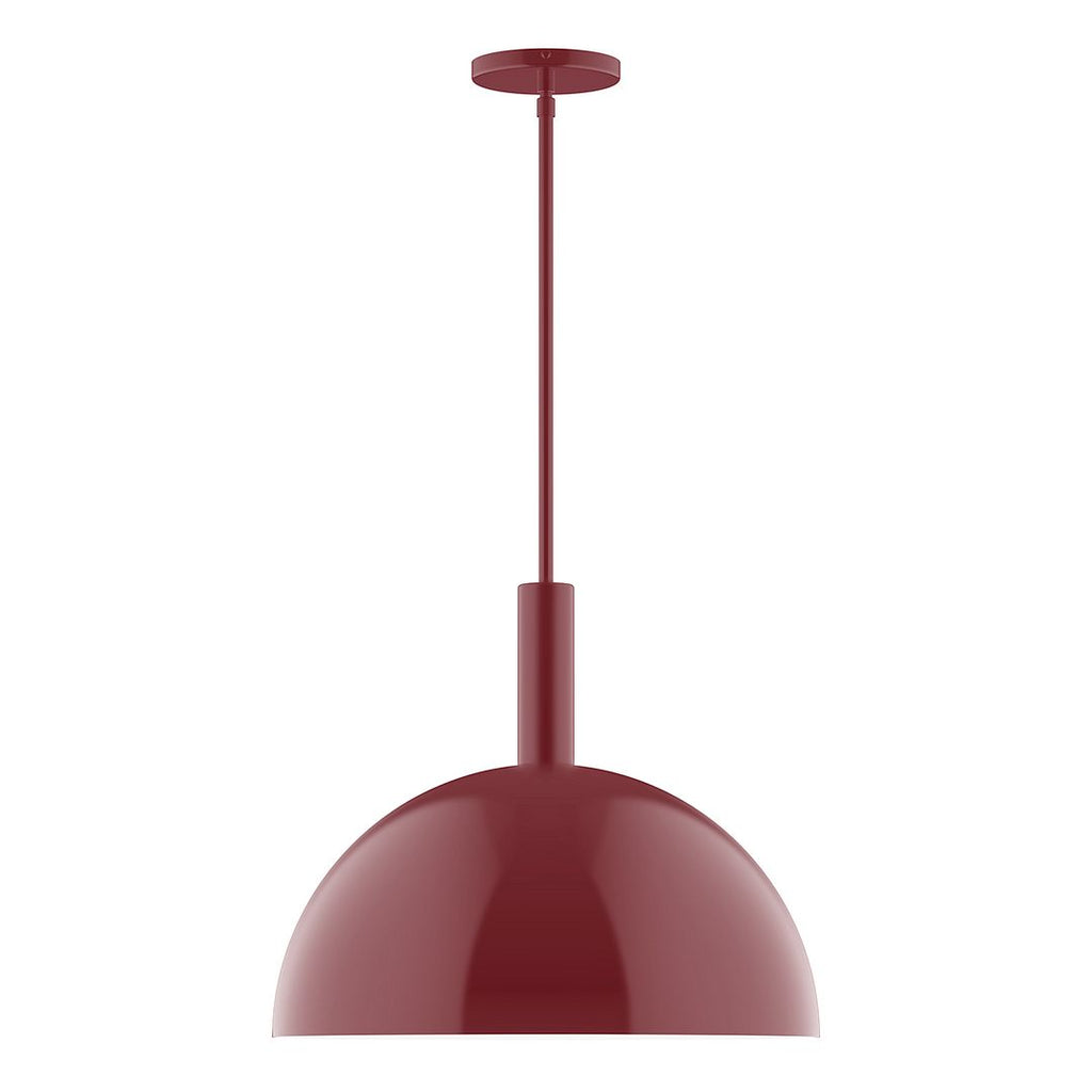 18" Stack Dome Stem Hung Pendant, Barn Red - STGX472-55