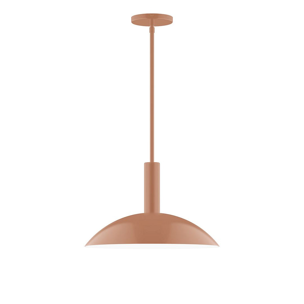 16" Stack Half Dome Stem Hung Pendant, Terracotta - STGX476-19