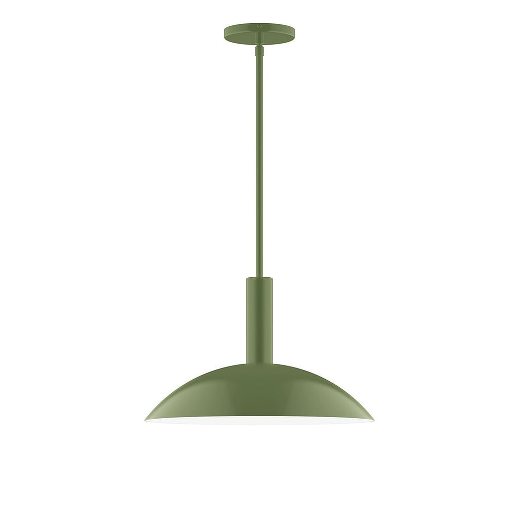 16" Stack Half Dome Stem Hung Pendant, Fern Green - STGX476-22