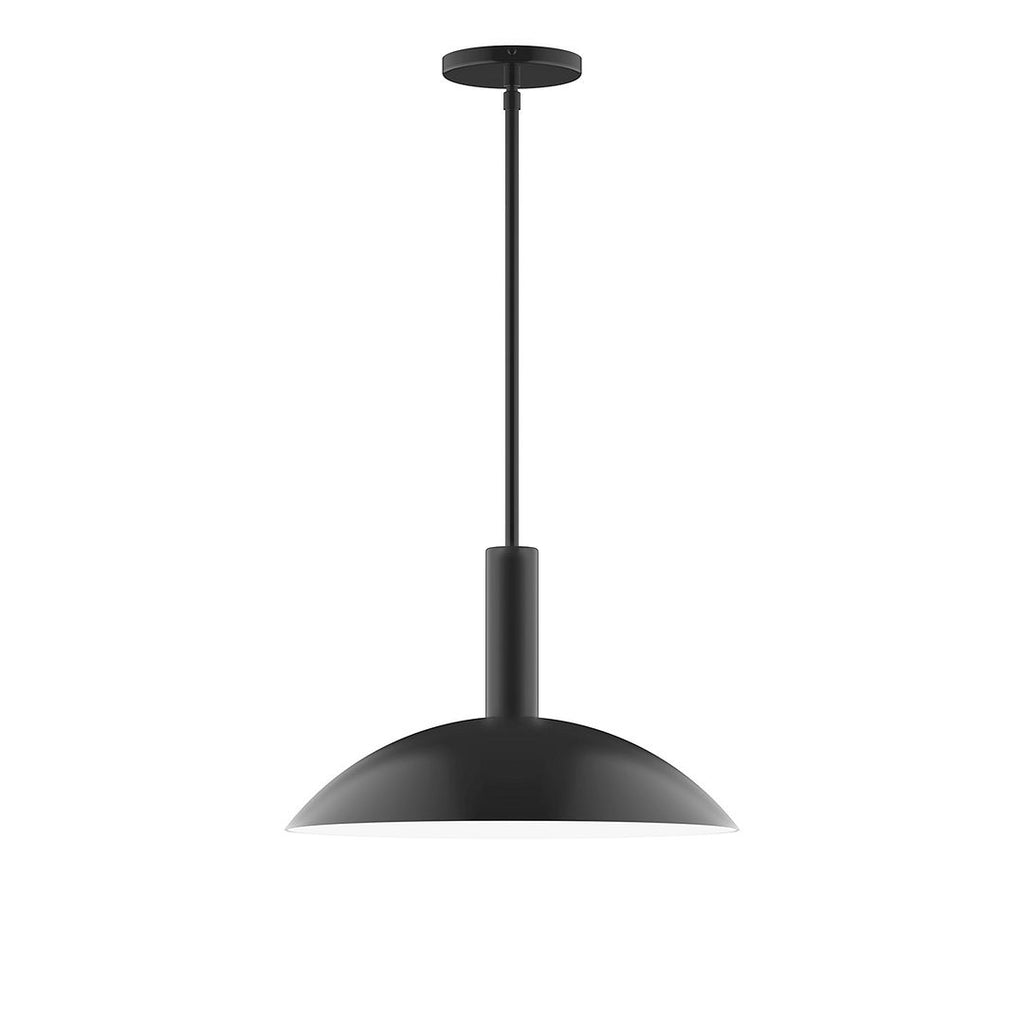 16" Stack Half Dome Stem Hung Pendant, Black - STGX476-41