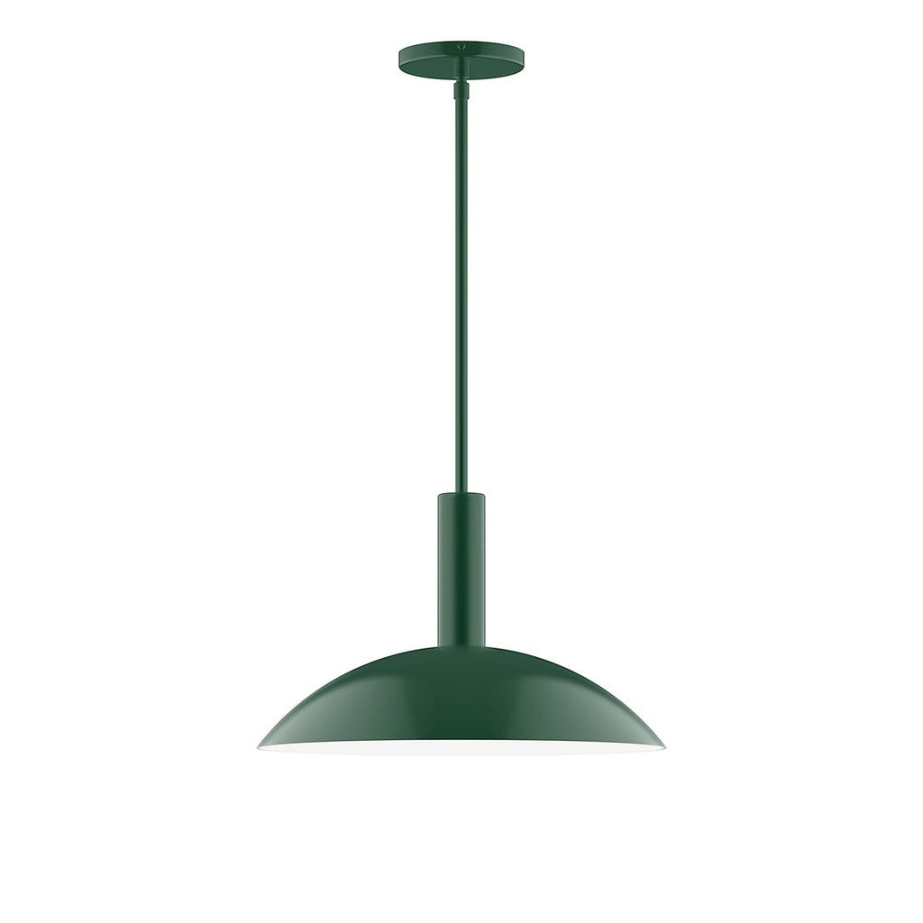 16" Stack Half Dome Stem Hung Pendant, Forest Green - STGX476-42