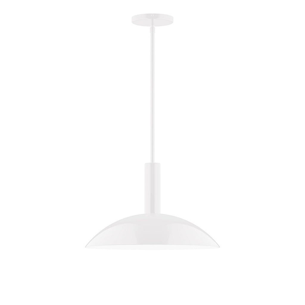 16" Stack Half Dome Stem Hung Pendant, White - STGX476-44