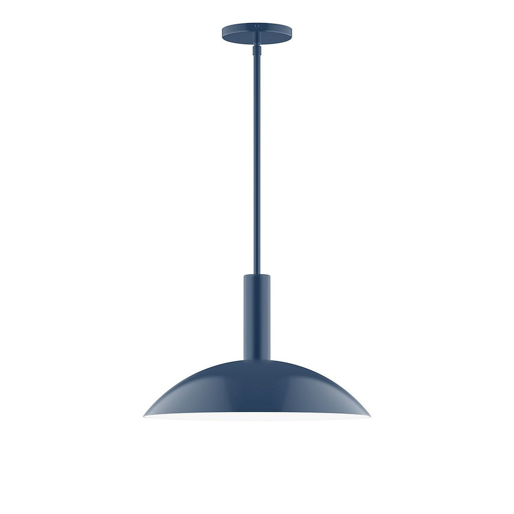 16" Stack Half Dome Stem Hung Pendant, Navy - STGX476-50