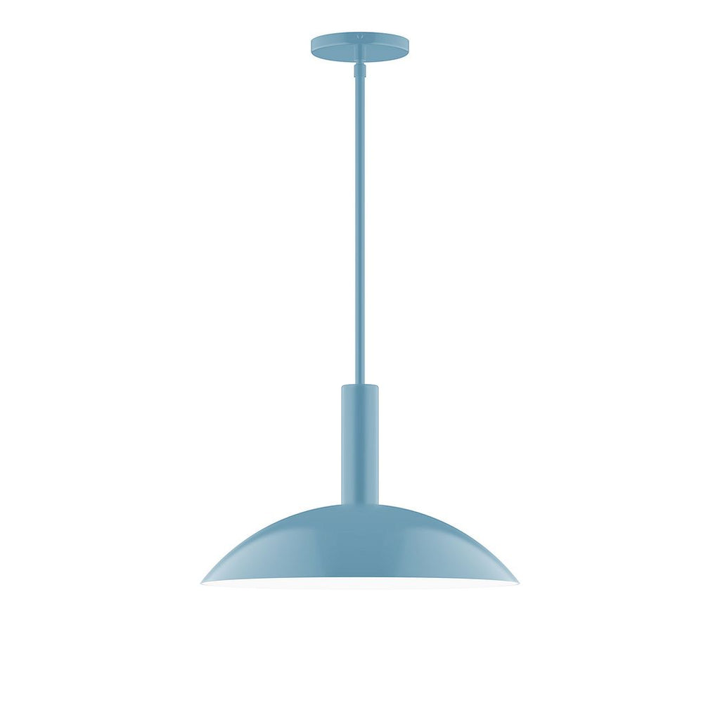 16" Stack Half Dome Stem Hung Pendant, Light Blue - STGX476-54