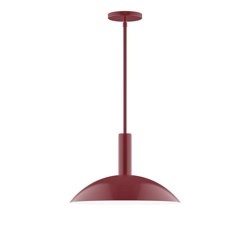 16" Stack Half Dome Stem Hung Pendant, Barn Red - STGX476-55