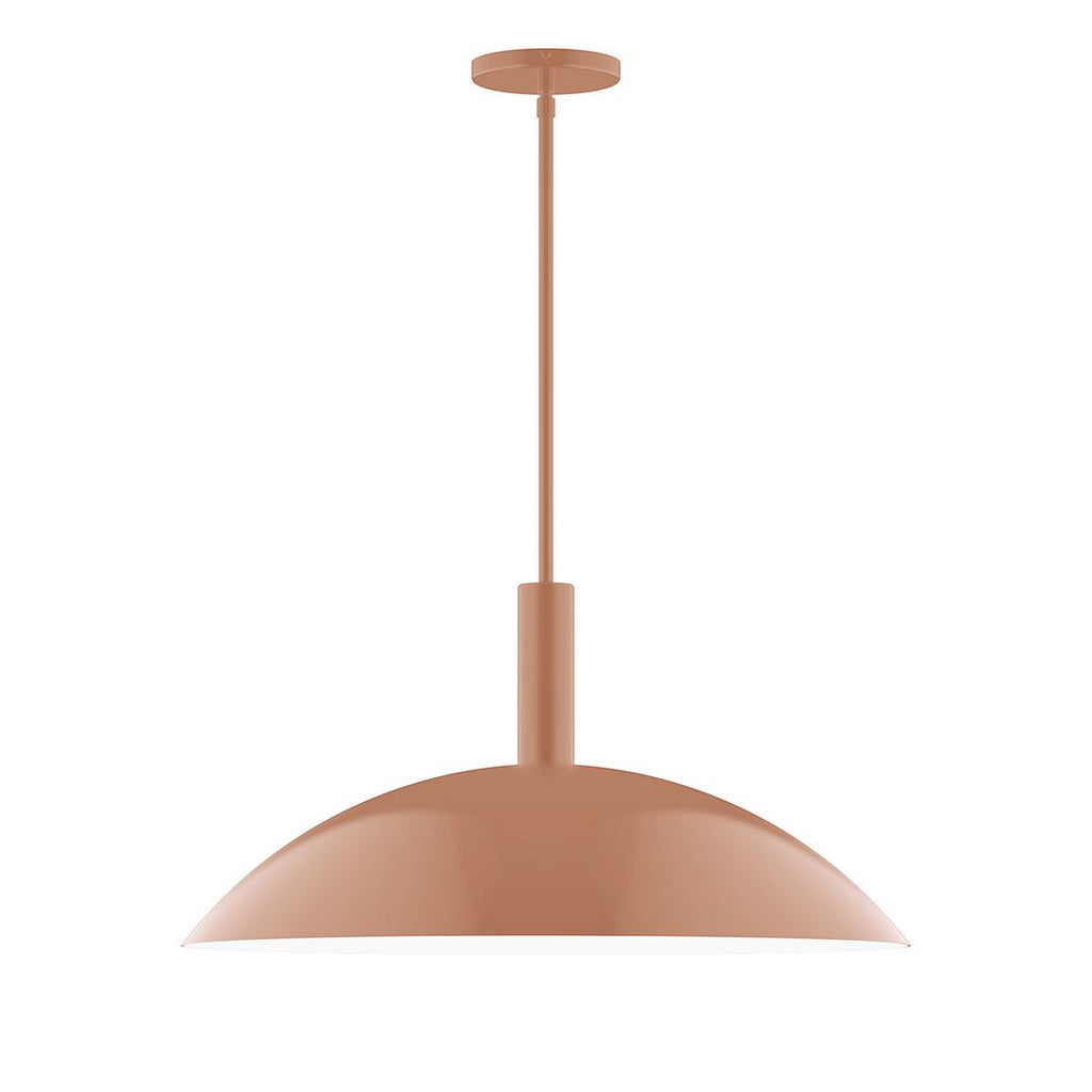 24" Stack Half Dome Stem Hung Pendant, Terracotta - STGX477-19