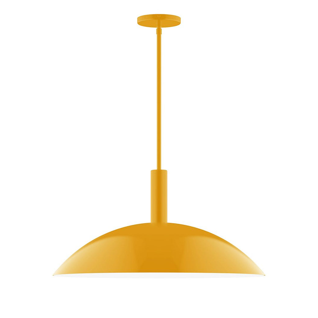 24" Stack Half Dome Stem Hung Pendant, Bright Yellow - STGX477-21