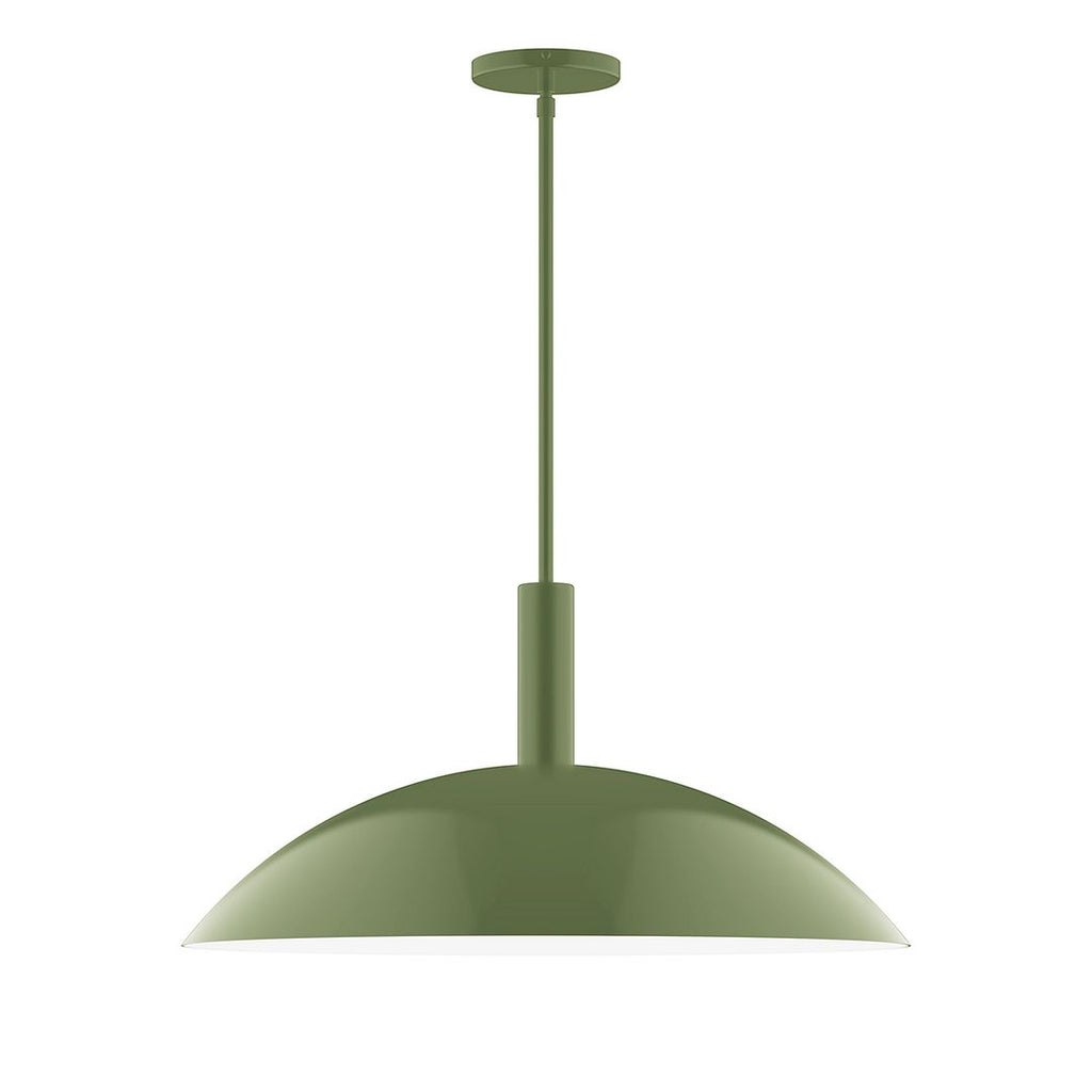 24" Stack Half Dome Stem Hung Pendant, Fern Green - STGX477-22