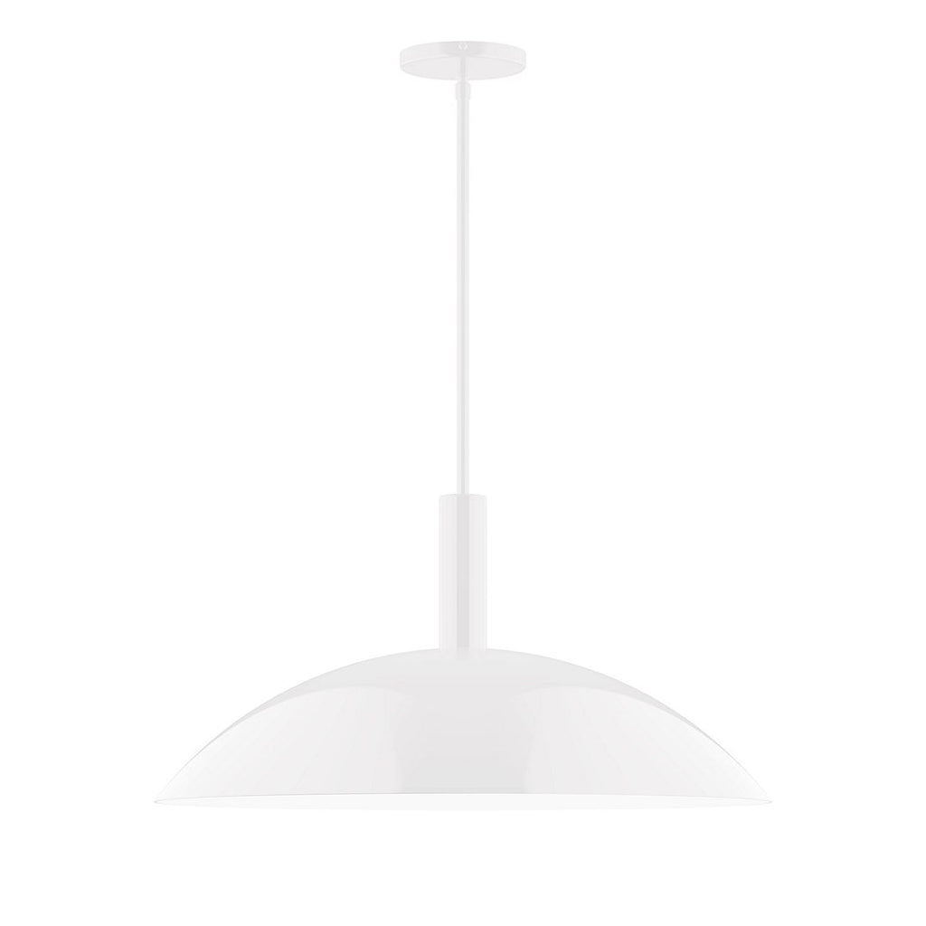 24" Stack Half Dome Stem Hung Pendant, White - STGX477-44