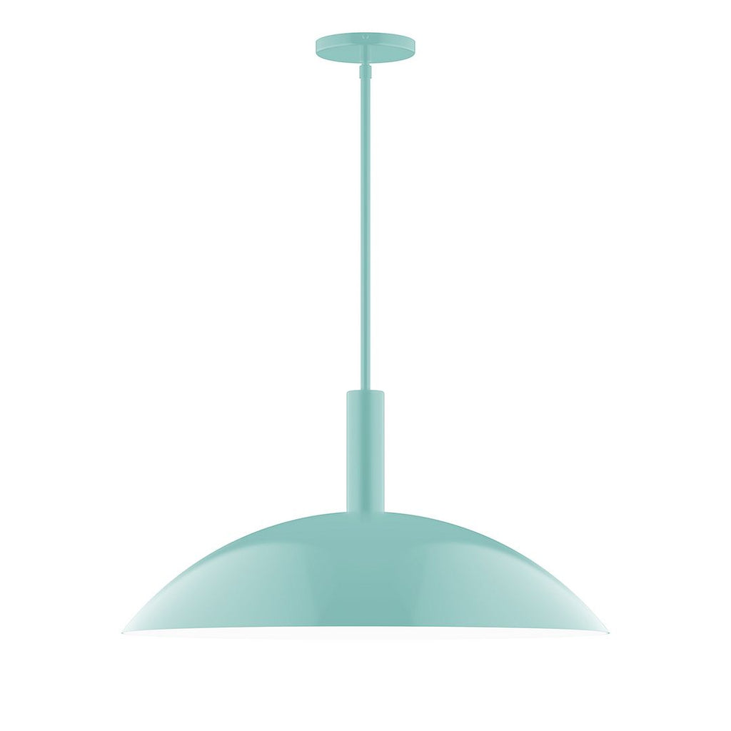 24" Stack Half Dome Stem Hung Pendant, Sea Green - STGX477-48