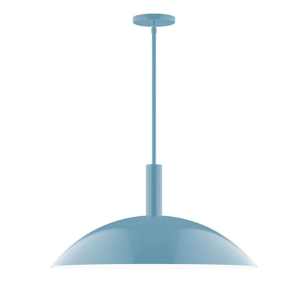 24" Stack Half Dome Stem Hung Pendant, Light Blue - STGX477-54