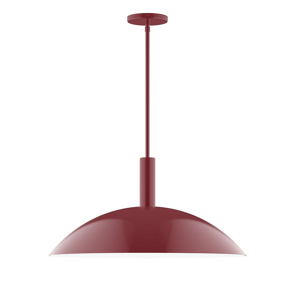 24" Stack Half Dome Stem Hung Pendant, Barn Red - STGX477-55