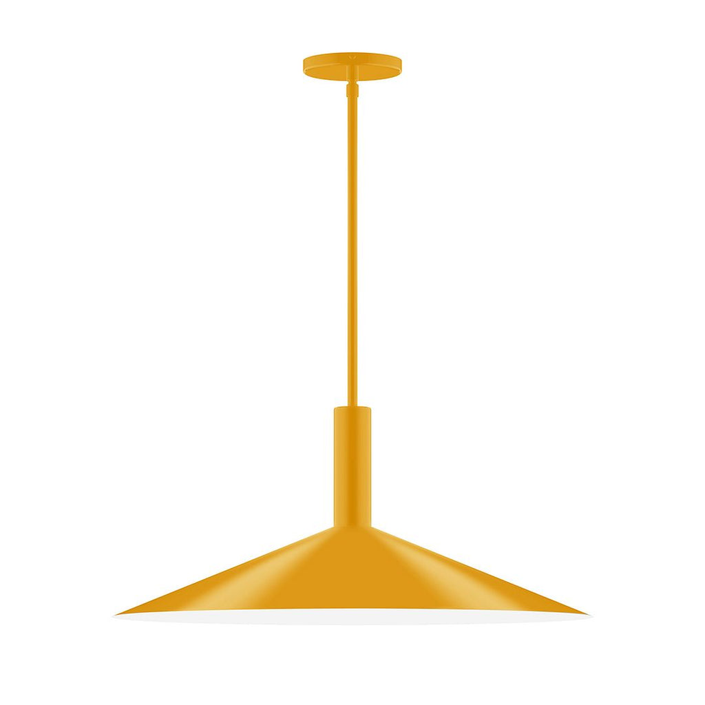 24" Stack Shallow Cone Stem Hung Pendant, Bright Yellow - STGX478-21