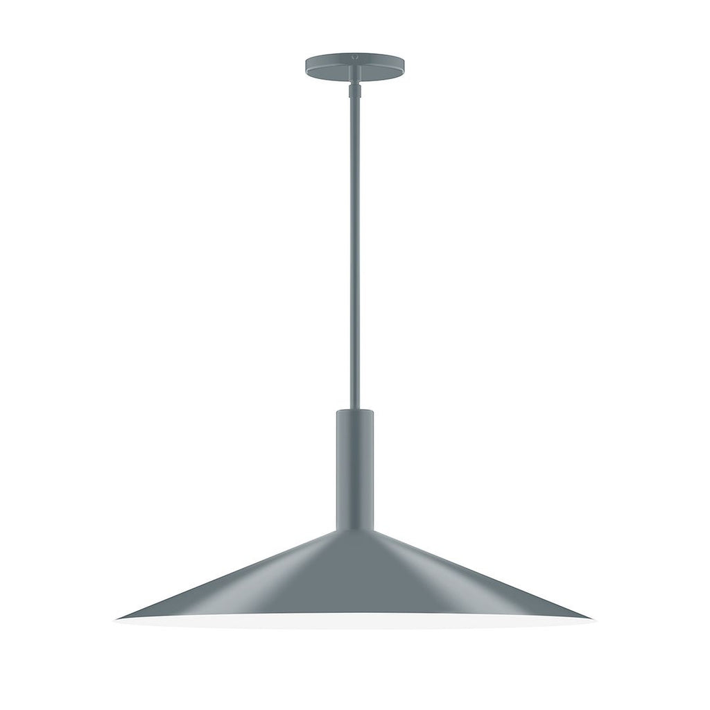 24" Stack Shallow Cone Stem Hung Pendant, Slate Gray - STGX478-40