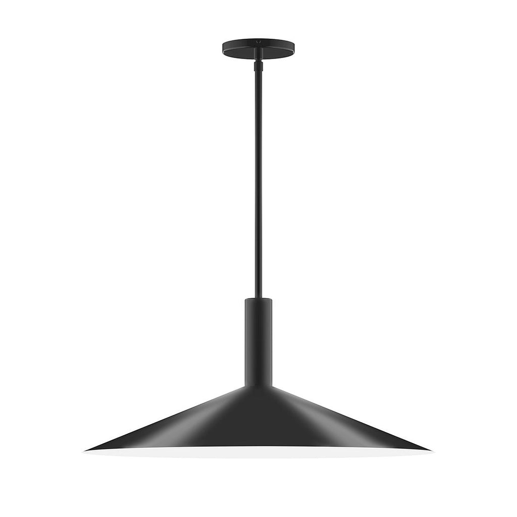 24" Stack Shallow Cone Stem Hung Pendant, Black - STGX478-41