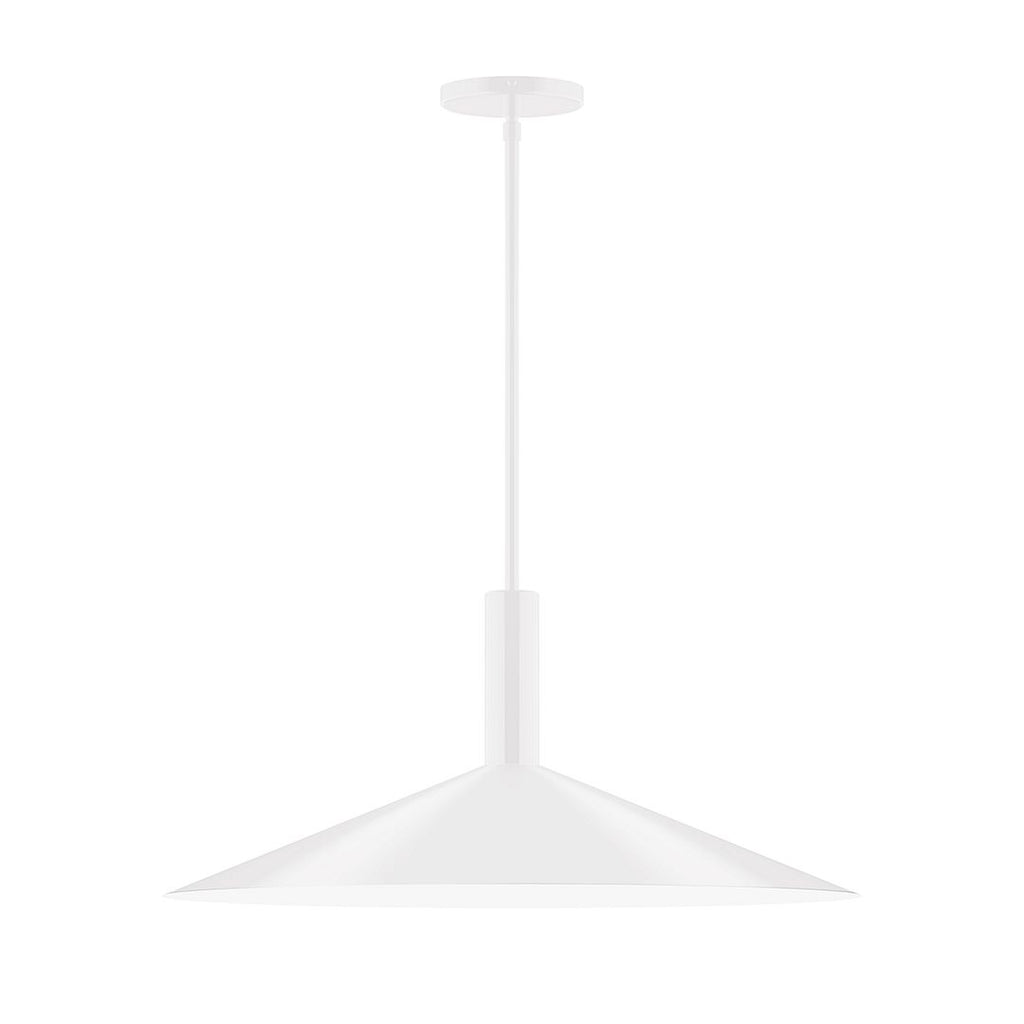 24" Stack Shallow Cone Stem Hung Pendant, White - STGX478-44