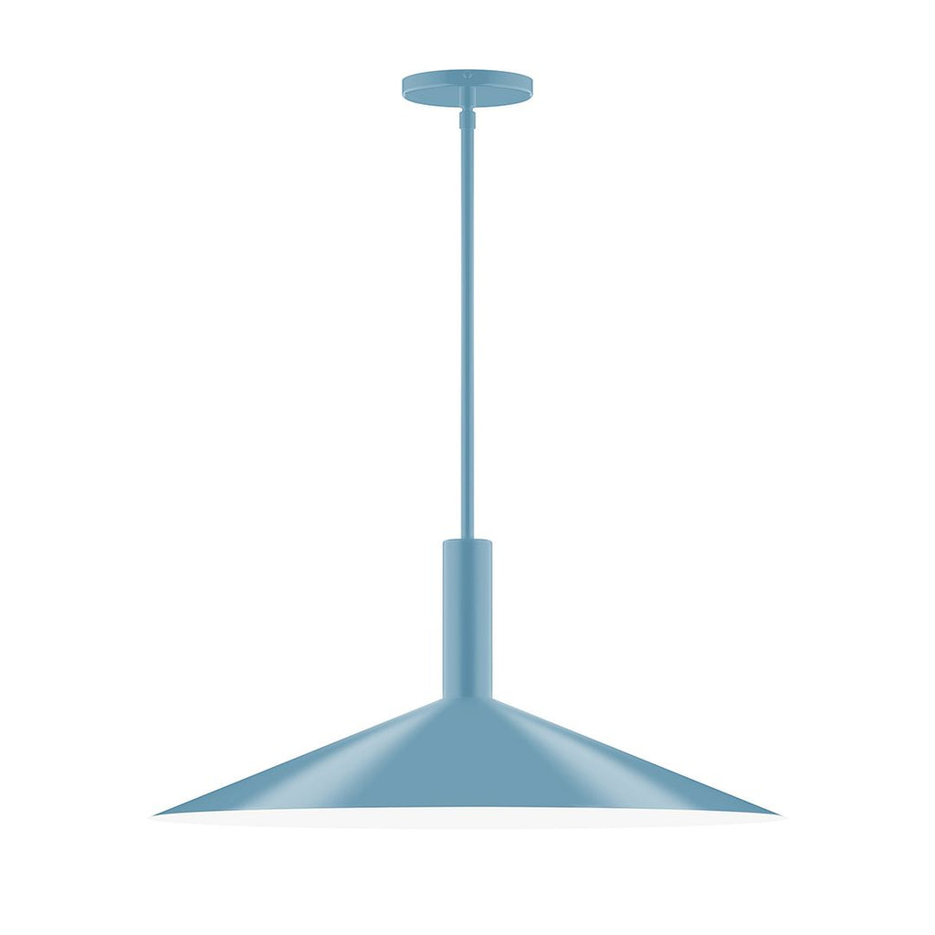 24" Stack Shallow Cone Stem Hung Pendant, Light Blue - STGX478-54