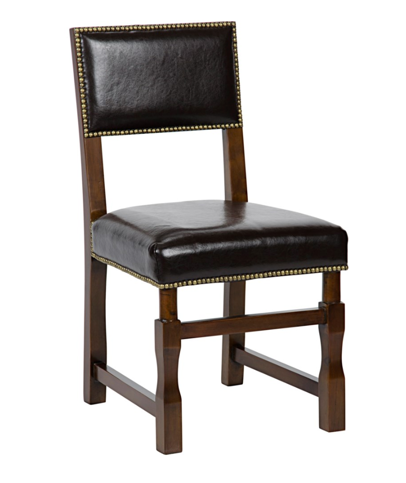 Abadon Side Chair w/Leather, Distressed Brown