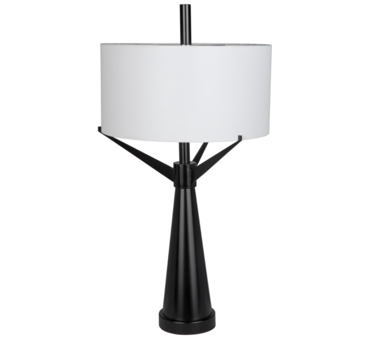 Altman Table Lamp with Shade, Black Metal