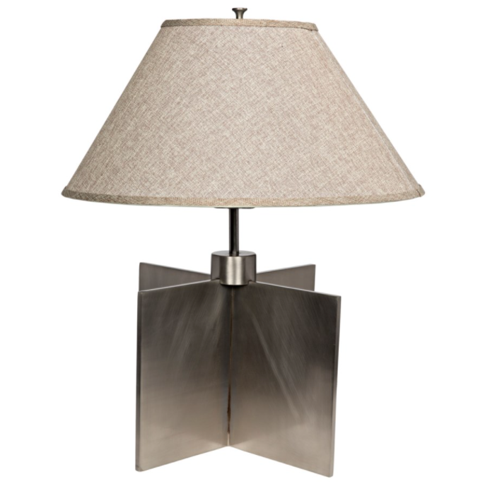 Architectural Lamp with Shade, Silver Finish