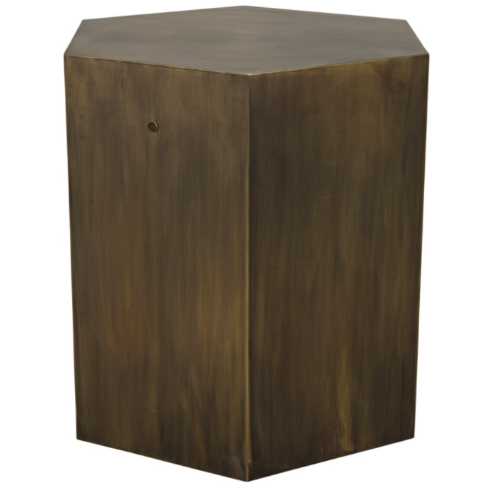 Aria Side Table A, Metal w/Aged Brass Finish