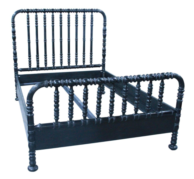Bachelor Bed, Queen, Hand Rubbed Black