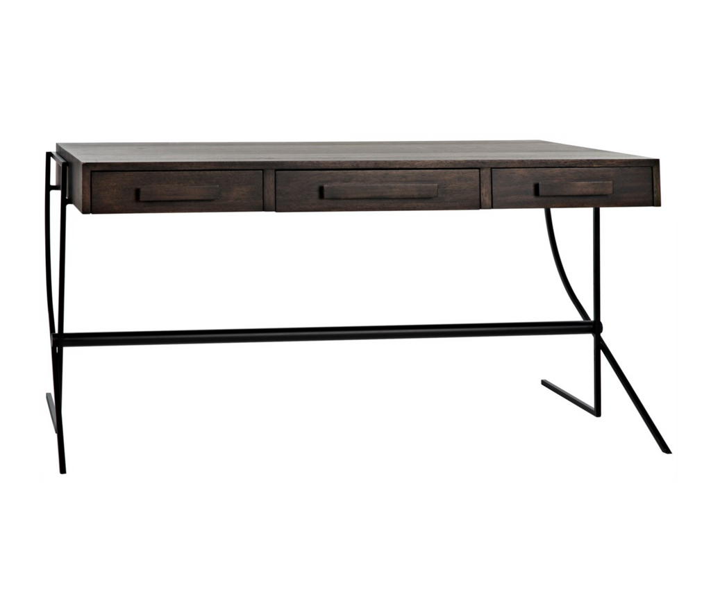 Frank Desk, Ebony Walnut w/ Metal