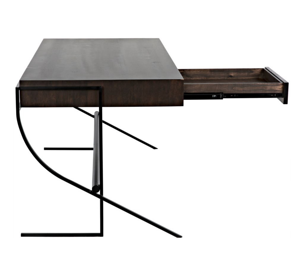 Frank Desk, Ebony Walnut w/ Metal