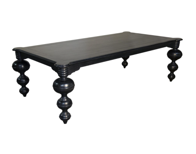 Claudio Dining Table, Hand Rubbed Black