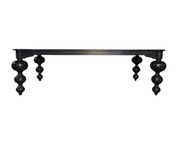 Claudio Dining Table, Hand Rubbed Black