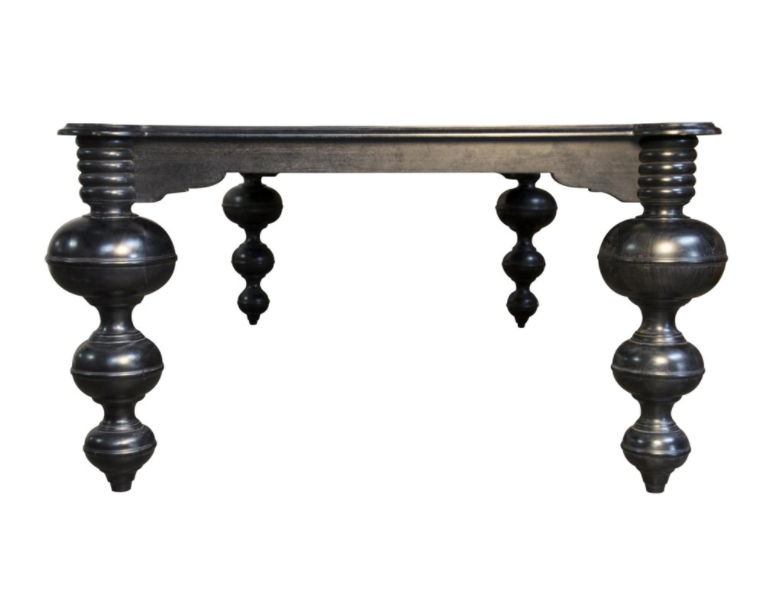 Claudio Dining Table, Hand Rubbed Black