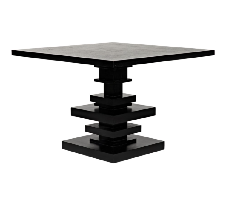 Corum Square Table, Hand Rubbed Black