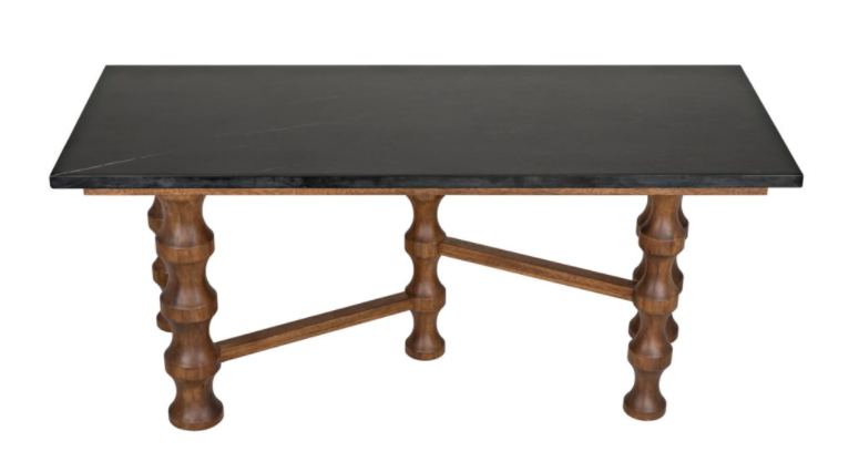 Creo Desk with Stone Top, Dark Walnut